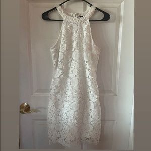 Lulus love poem ivory lace mini dress (SM) EUC